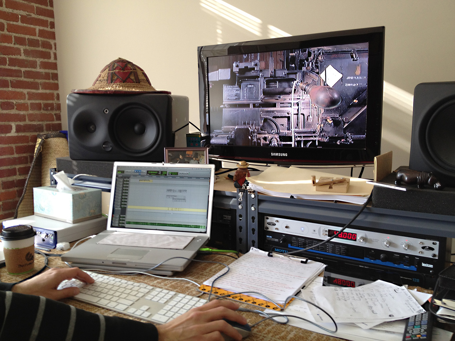 Previewing the audio mix with Dana Dominguez in early January 2012