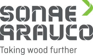 Logo producenta płyt drewnopodobnych - Sonae Arauco, z siedzibą w Niemczech. Firma jest odbiorcą usług Bama Logistics
