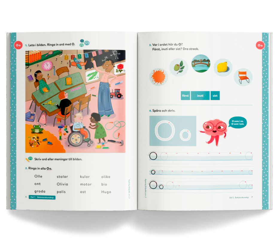 Lästräna B bok 1 open book sid 6-7