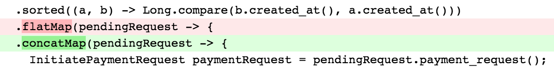 A visible logic change in a pull request.