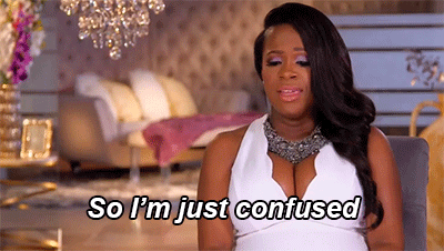 Gif of Kandi Burruss speaking with caption “So I’m just confused” (source)