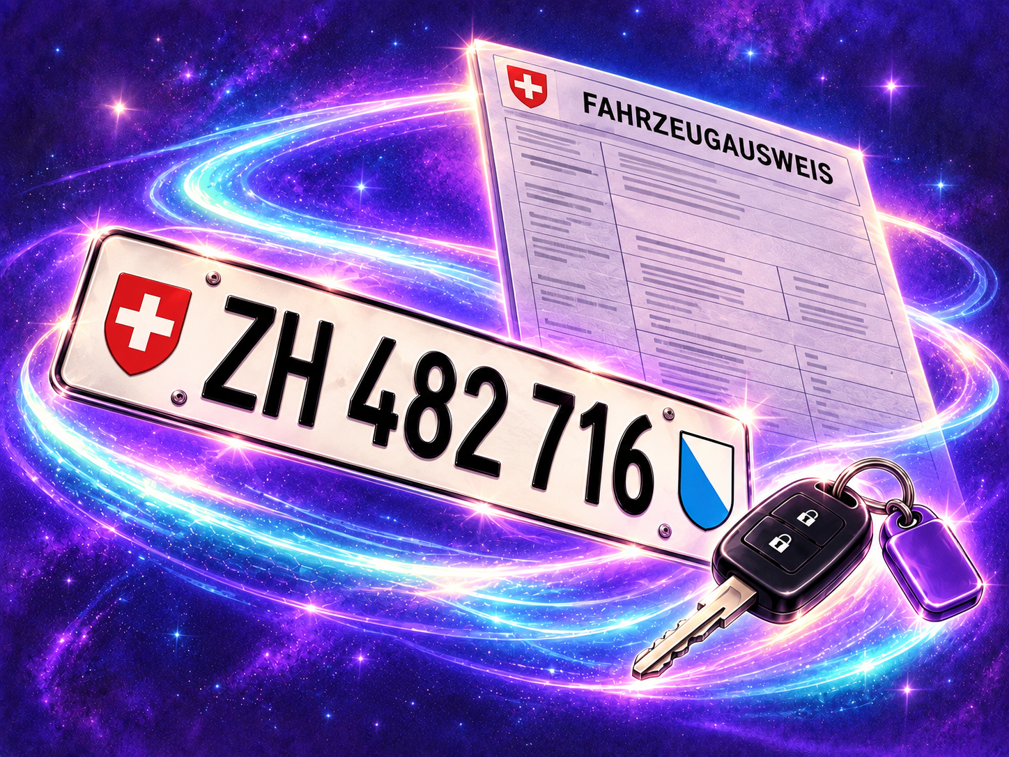 Fahrzeugausweis and Swiss number plate for registering a leased car in Switzerland