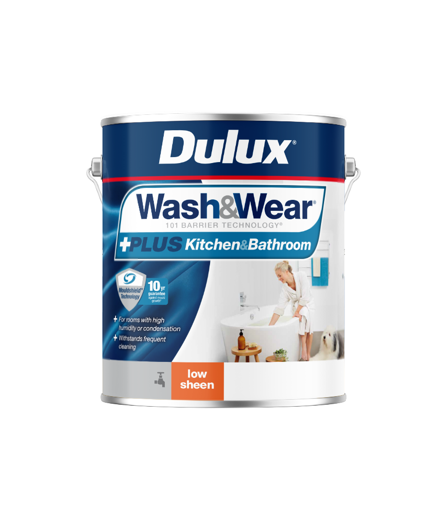 Dulux Wash&Wear Plus Kitchen Bathroom Low Sheen 4L NZ