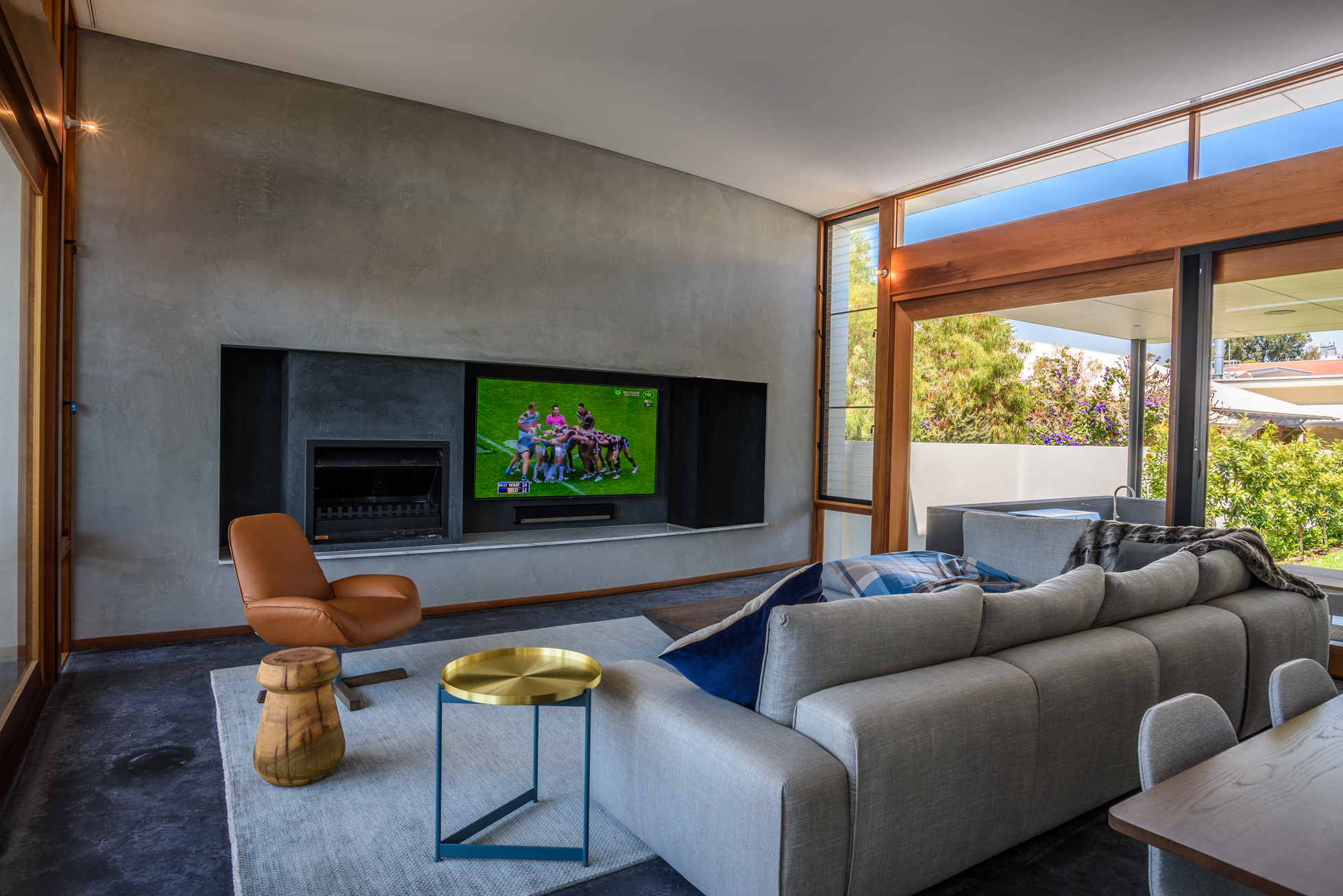 Concrete Stucco Grey Interior Lounge