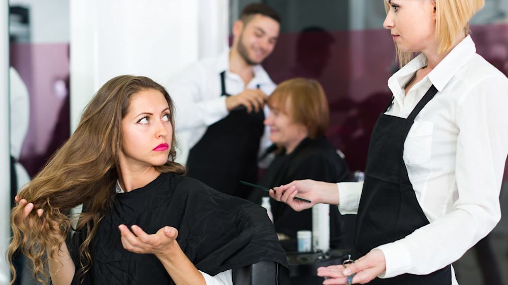 Unhappy salon client