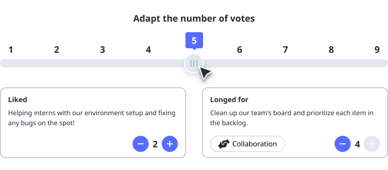 4Ls voting step Adapt the number of votes in your 4Ls retrospective
