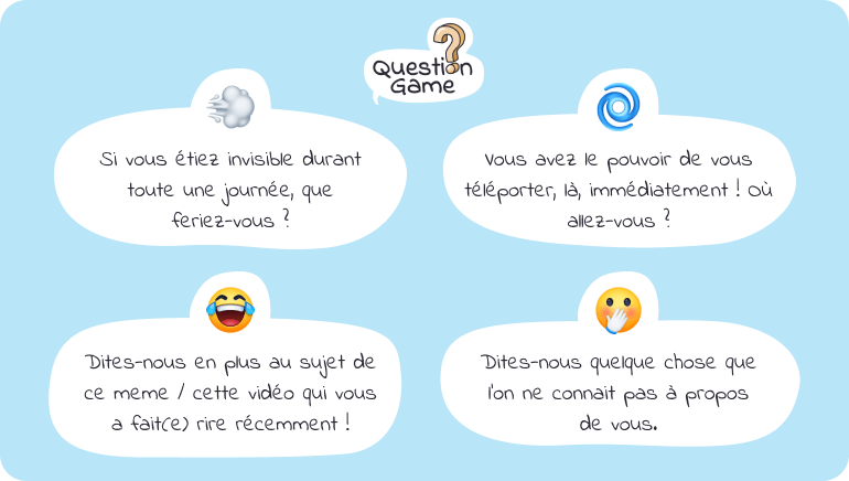 Icebreaker - Question Game Le Question Game, un beau brise-glace pour vos rétrospectives