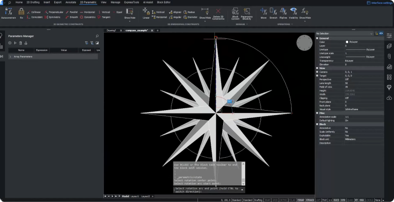 3 points rotation arc