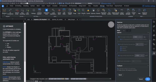 2D OPTIMIZE in BricsCAD