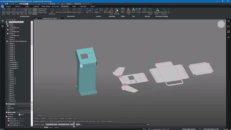Sheet Metal in BricsCAD