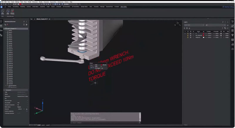 Text annotations in BricsCAD Mechanical