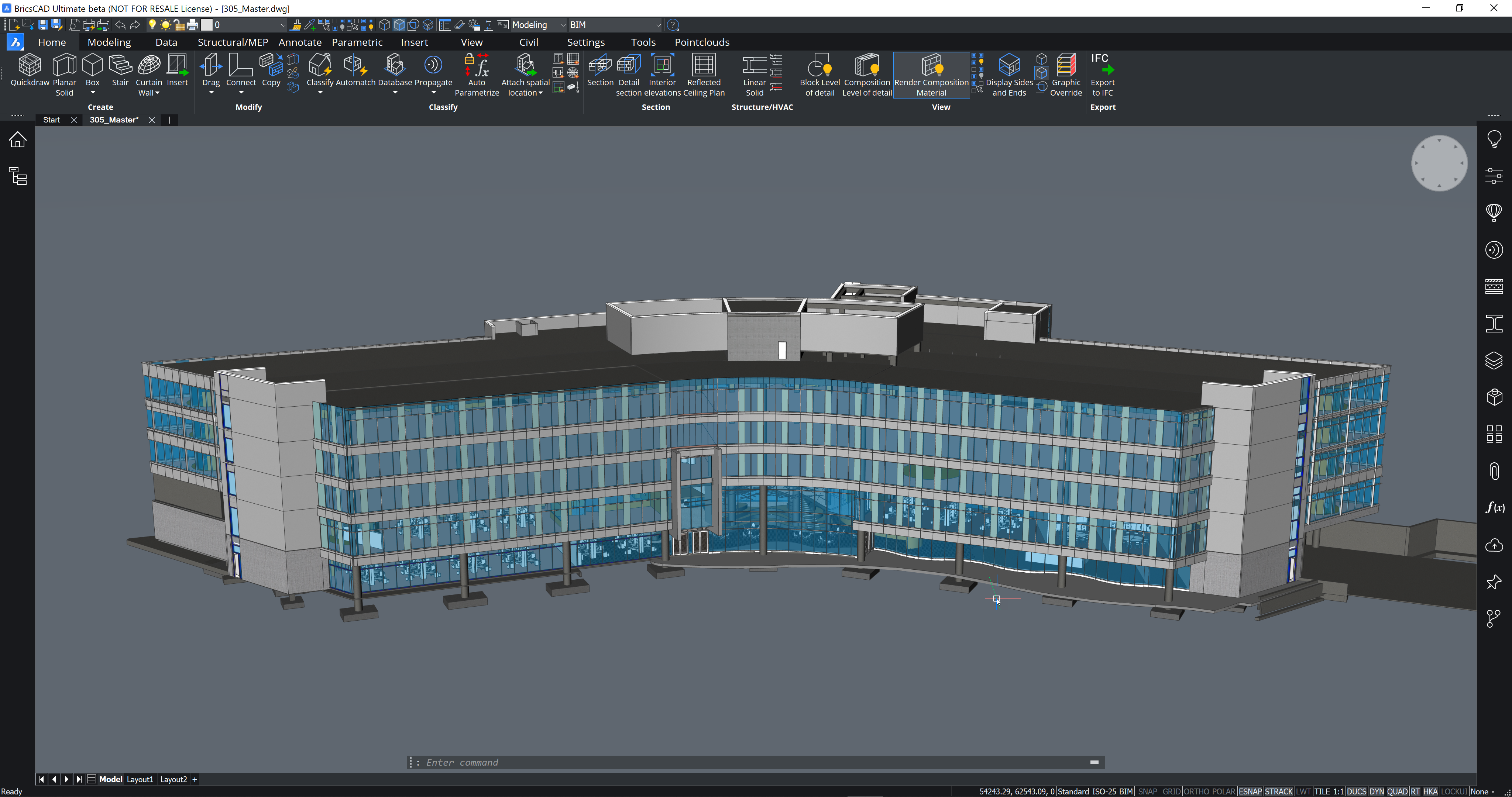 BricsCAD BIM V22 - Model1