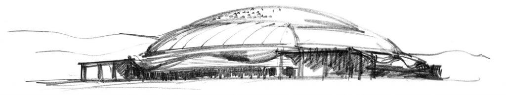 Arata Isozaki - A life-s work- 22-Sketch4-Palau-Sant-Jordi-1990-1024x194