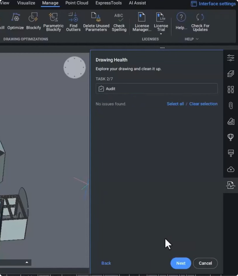 AUDIT command for 3D in BricsCAD
