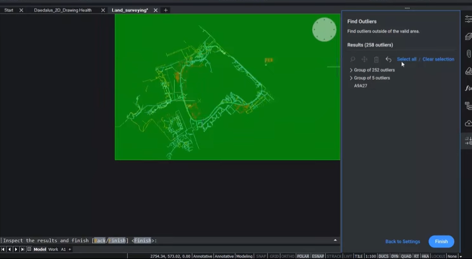FINDOUTLIERS Artificial Intelligence in BricsCAD Lite and Pro