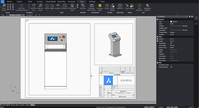 Viewports - Paper Space in BricsCAD- scale properties