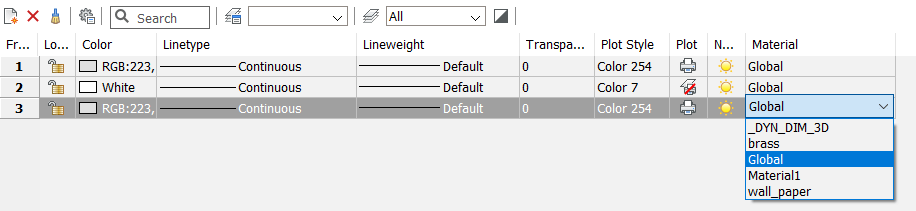 Tuesday Tips - Everything you need to know about Render Materials in BricsCAD- drop-down layer