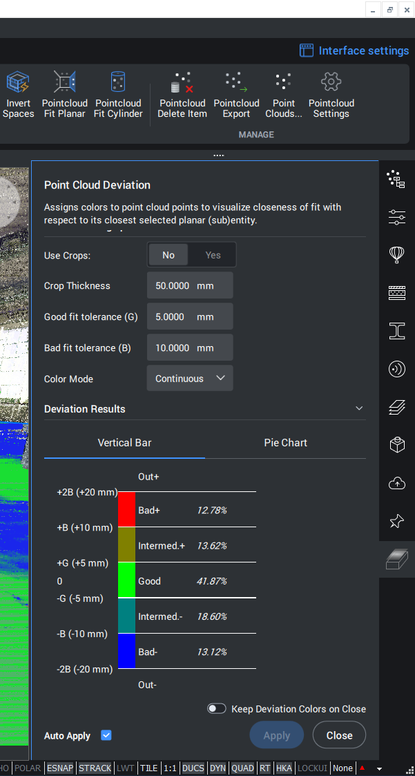 BricsCAD for surface deviation analysis