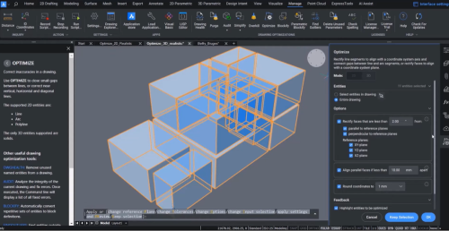 OPTIMIZE Coplanar faces 3D BricsCAD