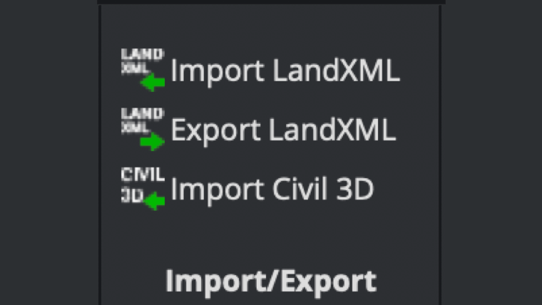 Landxml-import/export