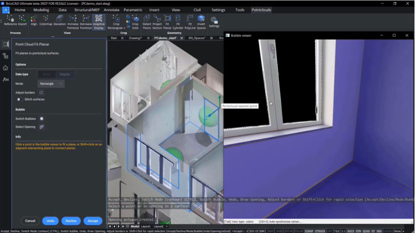 Quickly create openings like doors or windows, with Scan-to-BIM tools