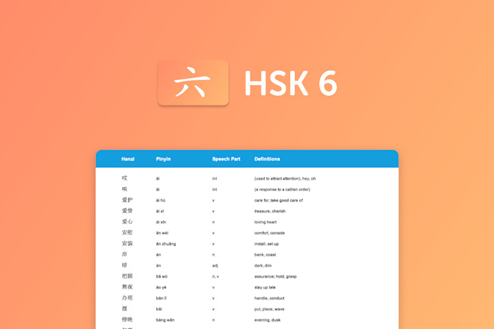 HSK 6 Vocabulary List