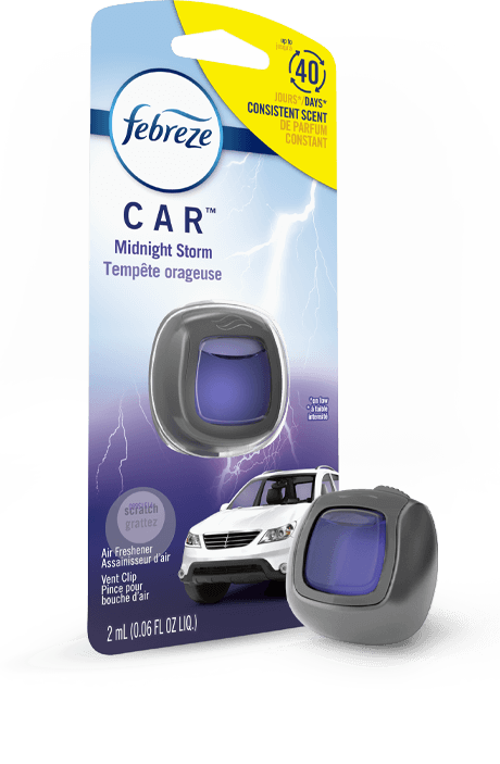 Febreze Car Air Freshener, Vent Clips, Midnight Storm - 2 pack, 2 ml clips