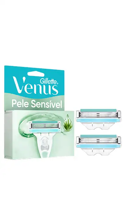 Refis de Lâmina Gillette Venus para Pele Sensível (Verde-azulado e Branco)