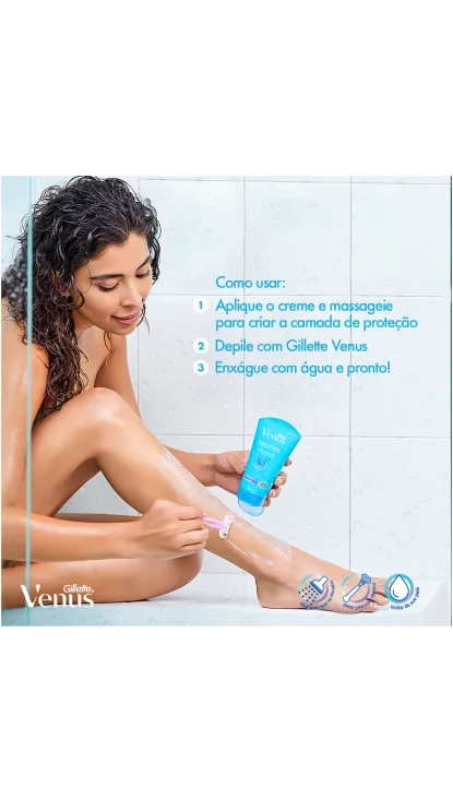 Mulher fica com creme espesso em toda a perna