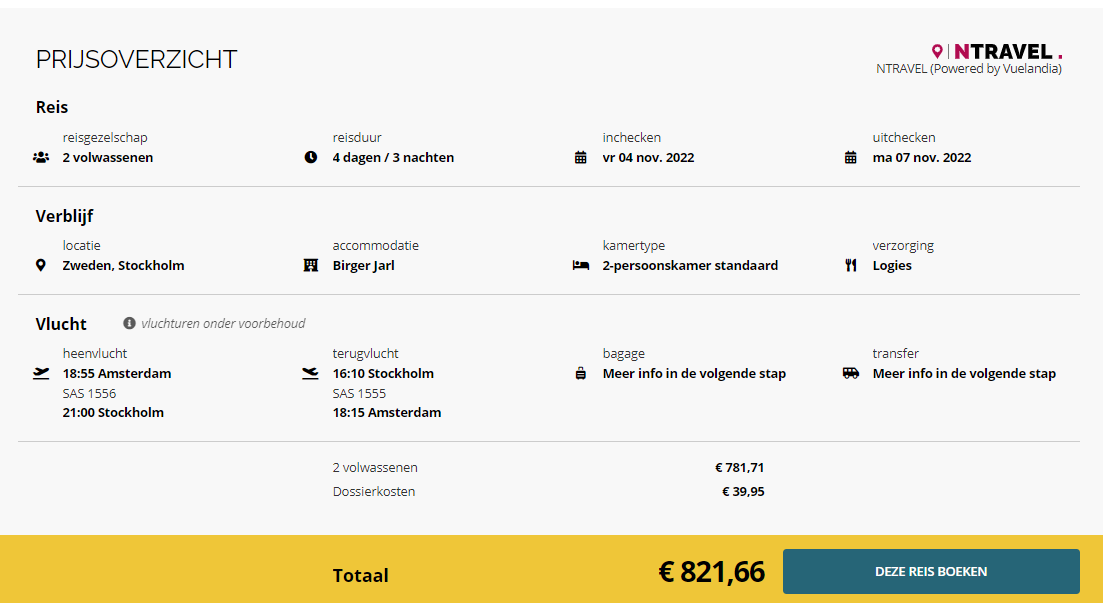 Prijsoverzicht Vuelandia