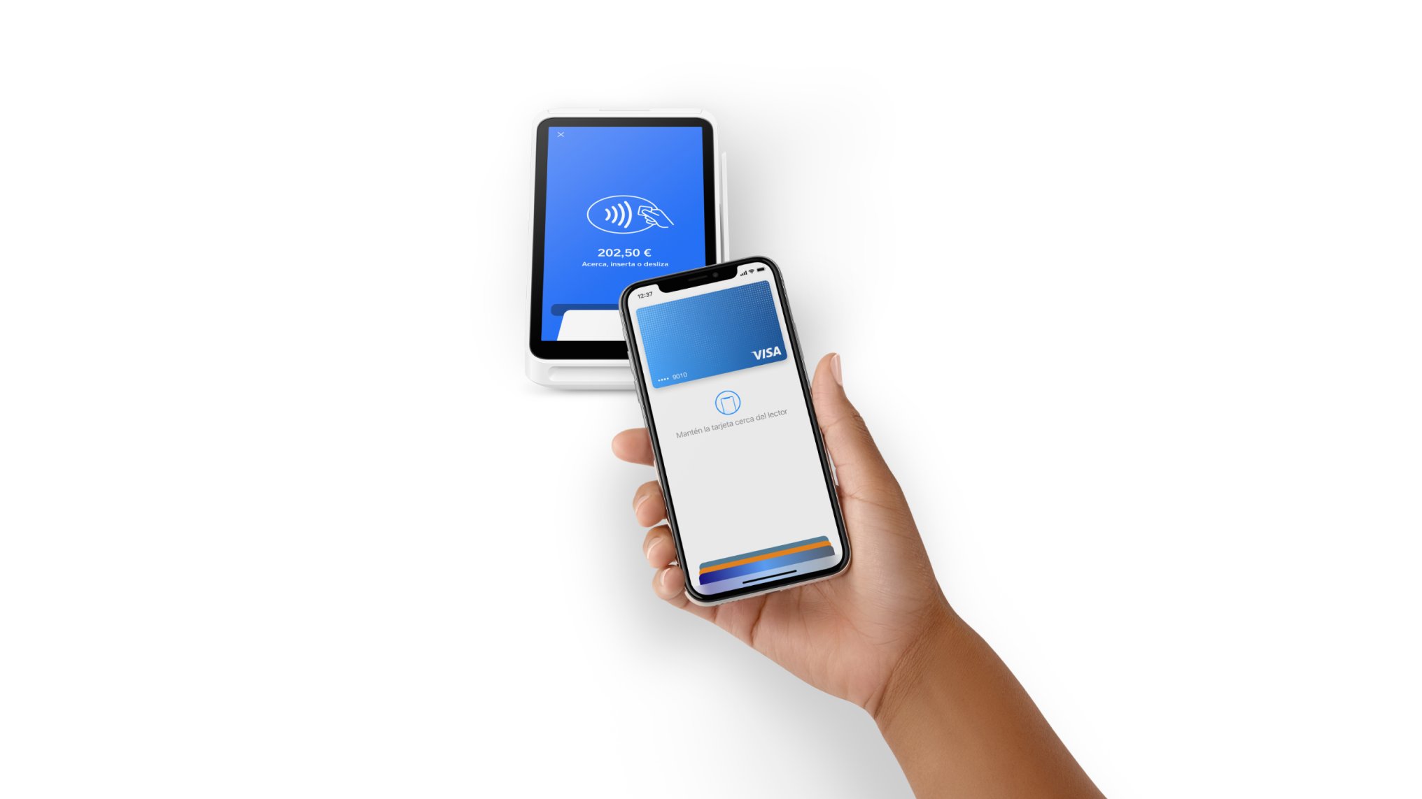 Cliente pagando con Apple Pay