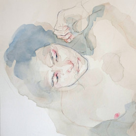 a painting of a person reclining
