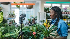 Image of a photoshoot at a plant shop