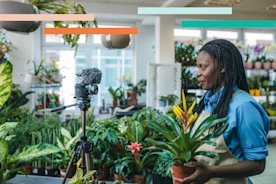 Image of a photoshoot at a plant shop