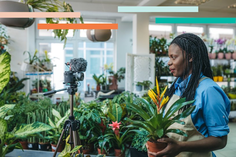 Image of a photoshoot at a plant shop