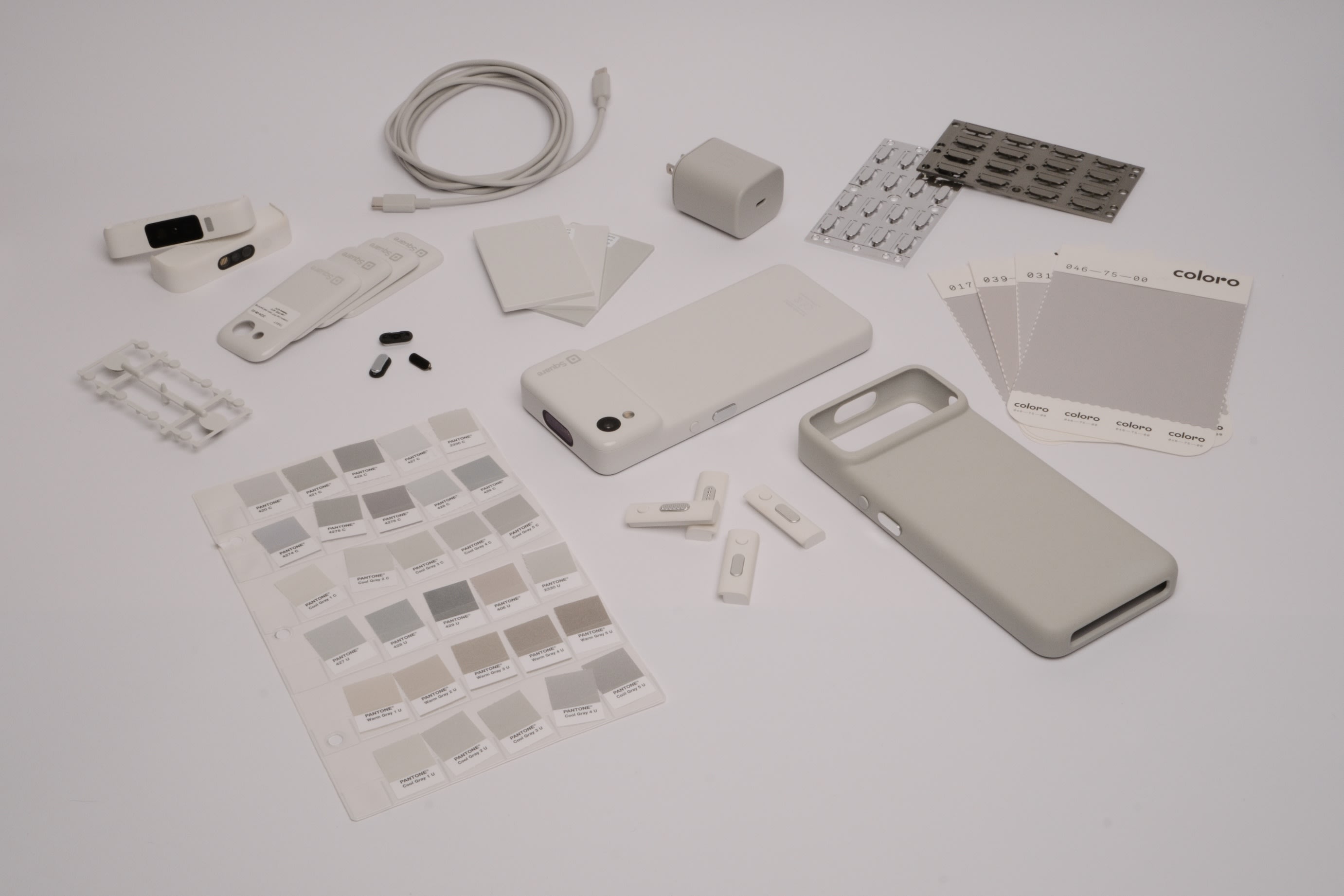 3D print and early components of Square Handheld 3