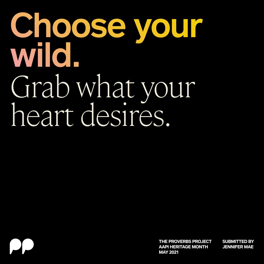 An instagram tile with the quote, "Choose your wild. Grab what your heart desires." in a yellow pink gradient and white text on a black background.