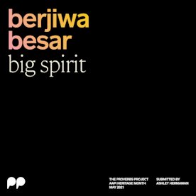 An instagram tile with the quote "Big spirit" on a black background