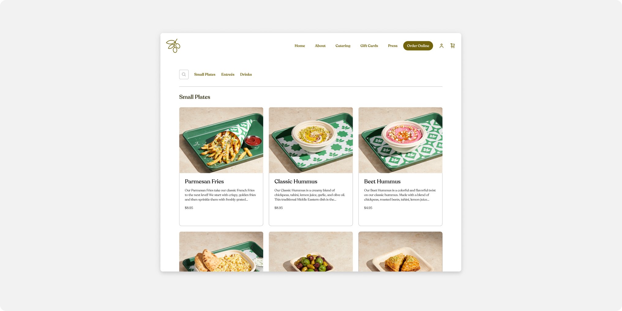 Square Online Order Online Photo Menu