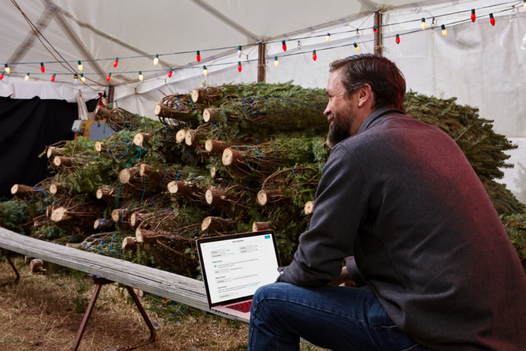 man with trees