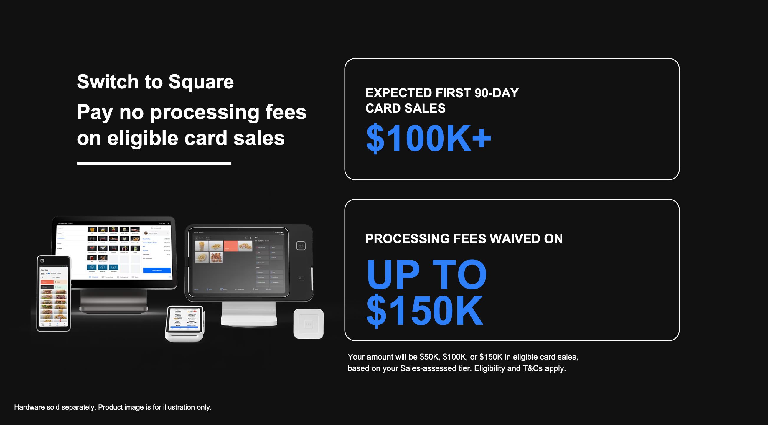 A hospitality team using Square to take orders and payments
