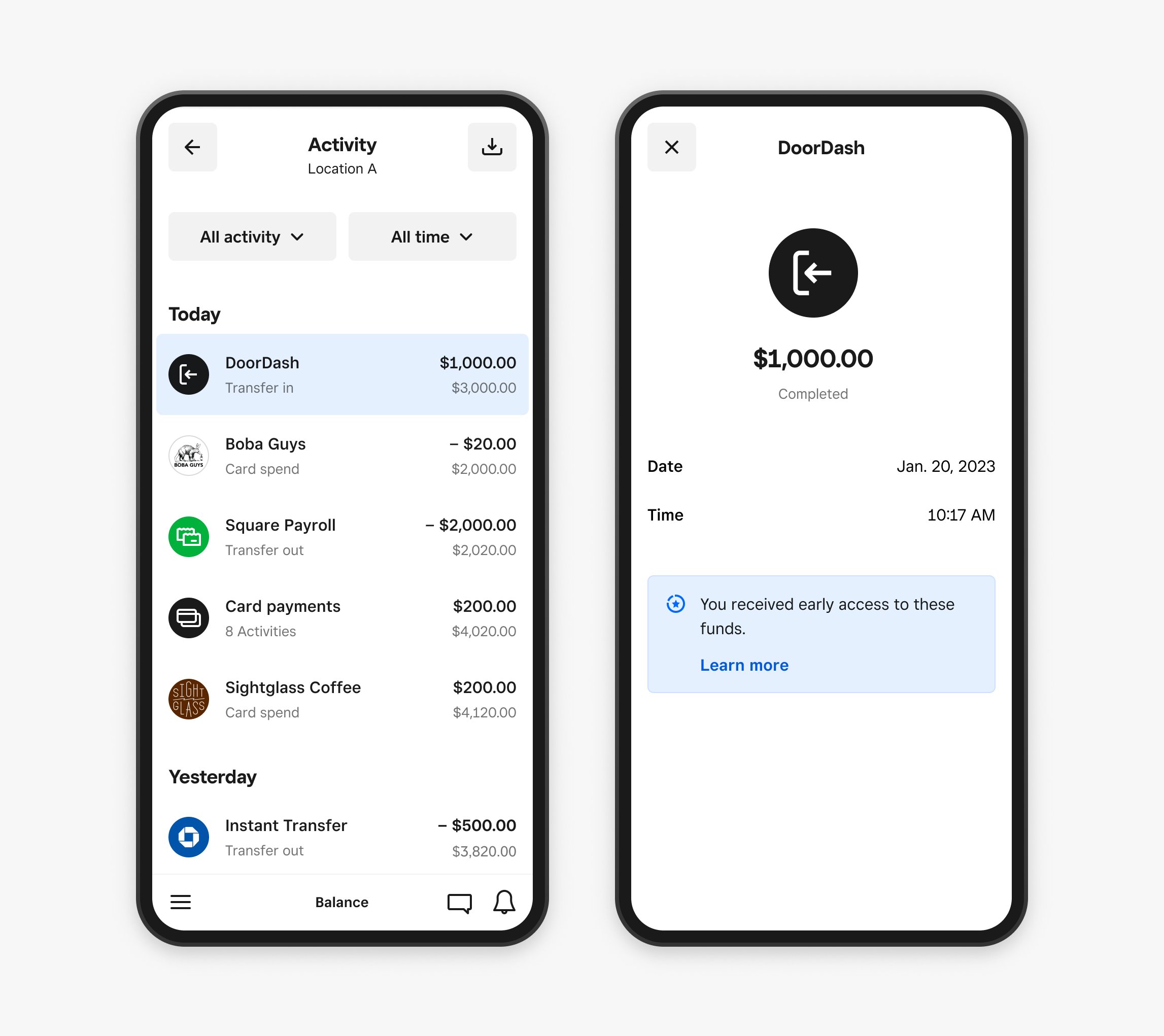 early deposit access