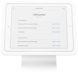 Square Loyalty customer rewards screen in Square Stand