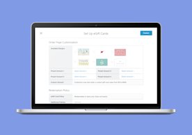 Square eGift Cards interface pictured in a laptop computer