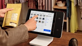 Photo of a Square Stand on a countertop in a retail store