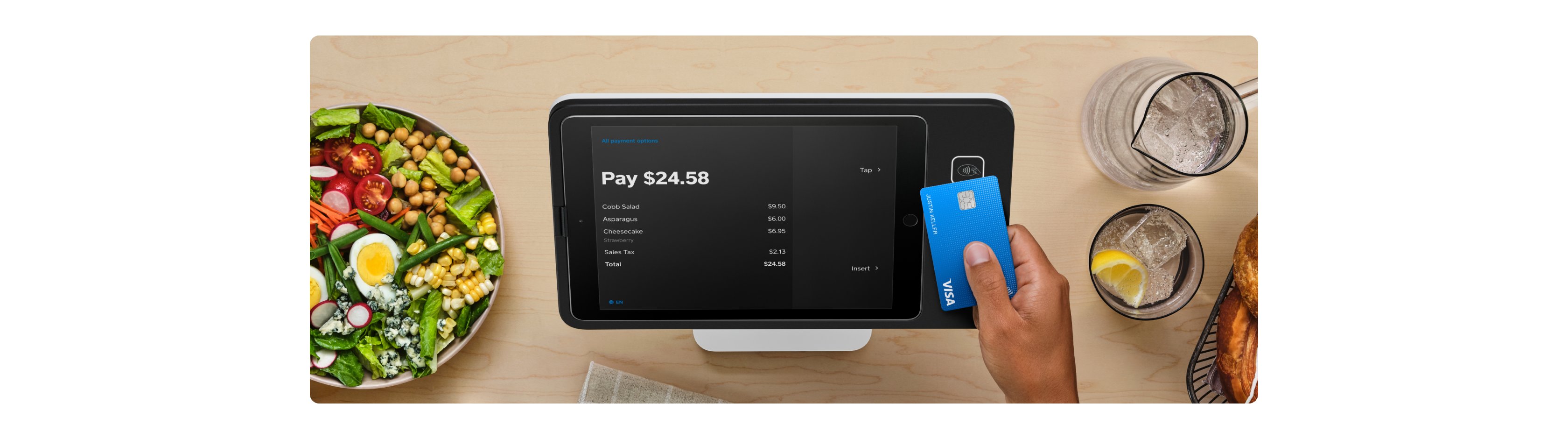 PD03202 - USEN soporte Hero visa azul tarjeta acercada