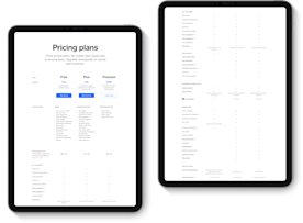 Ipad mockup of our pricing plans.
