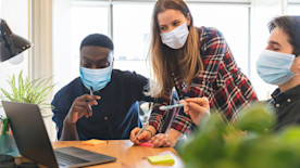Group of employees going through the onboarding process