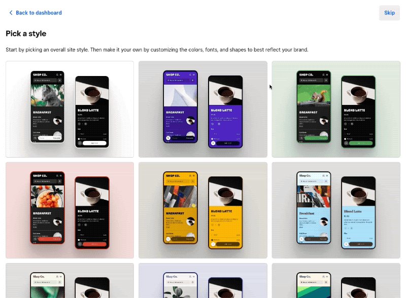 Square Online Site Styles