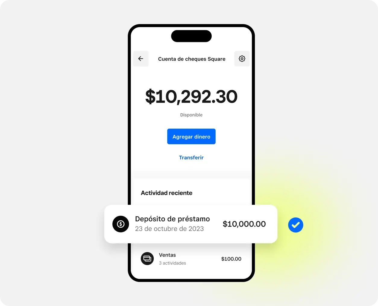 Depósito inmediato de préstamos de Square